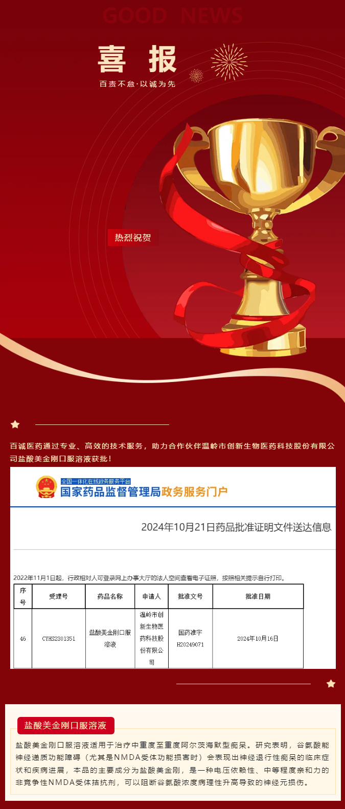 喜報！百誠醫(yī)藥助力合作伙伴鹽酸美金剛口服溶液獲批！.png